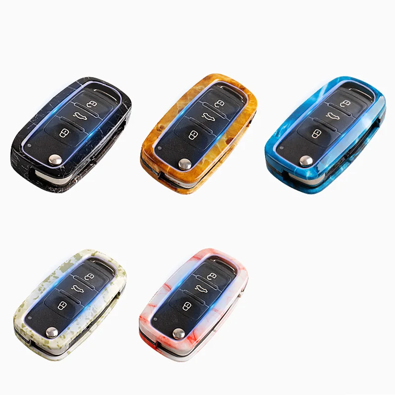 Чехол для ключа автомобиля Marble ABS VW Volkswagen Polo Golf Passat Beetle Caddy T5 Up Eos Tiguan Skoda A5 SEAT Leon Altea