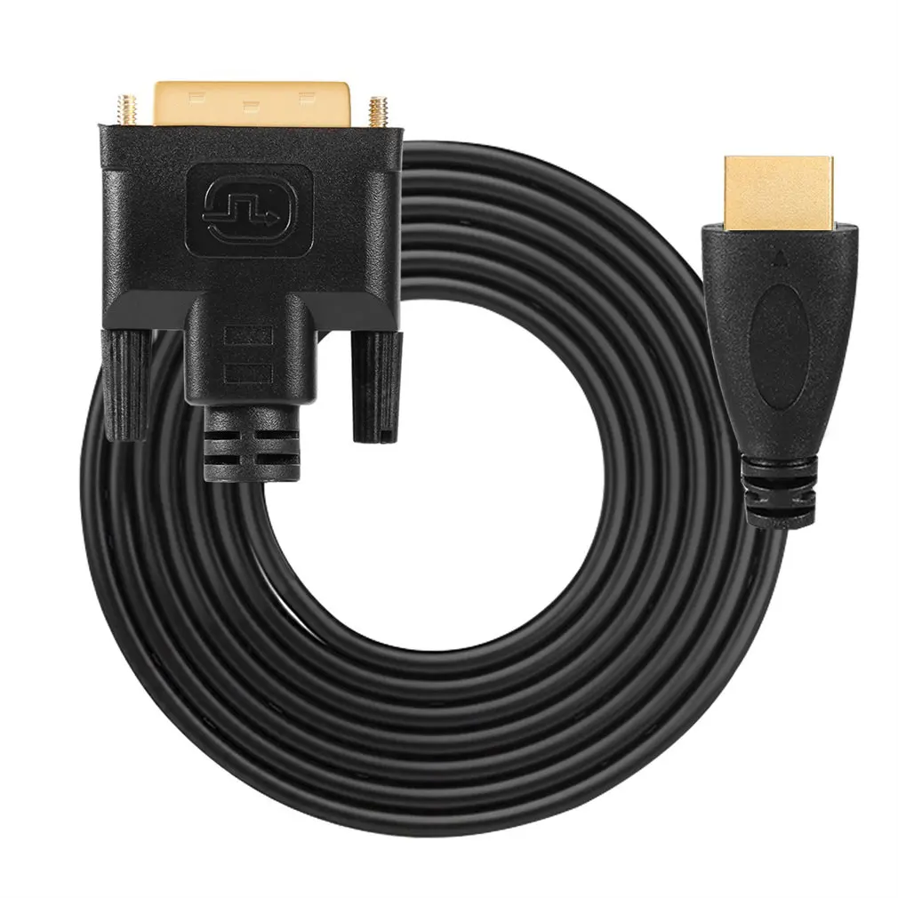 LESHP черный 3/5 м Прочный портативный монитор кабель HDMI-DVI Номинальная высокая скорость двунаправленный HDMI HDTV к DVI кабель