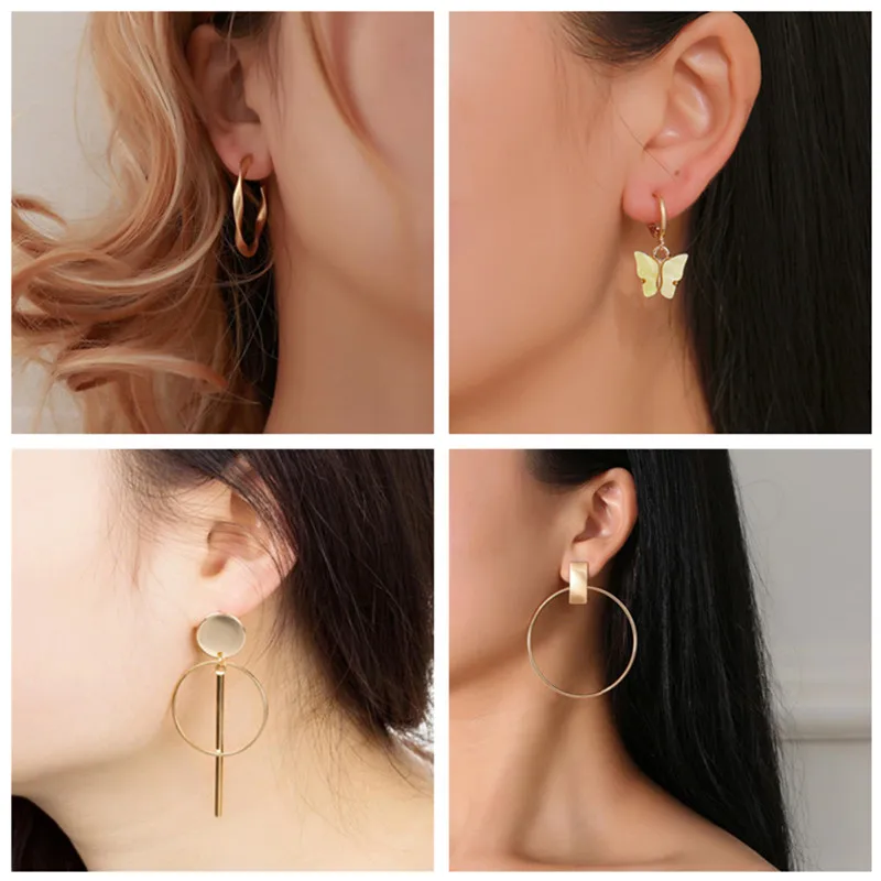 Модные крупные серьги большие геометрические круглые для женщин Подвесные