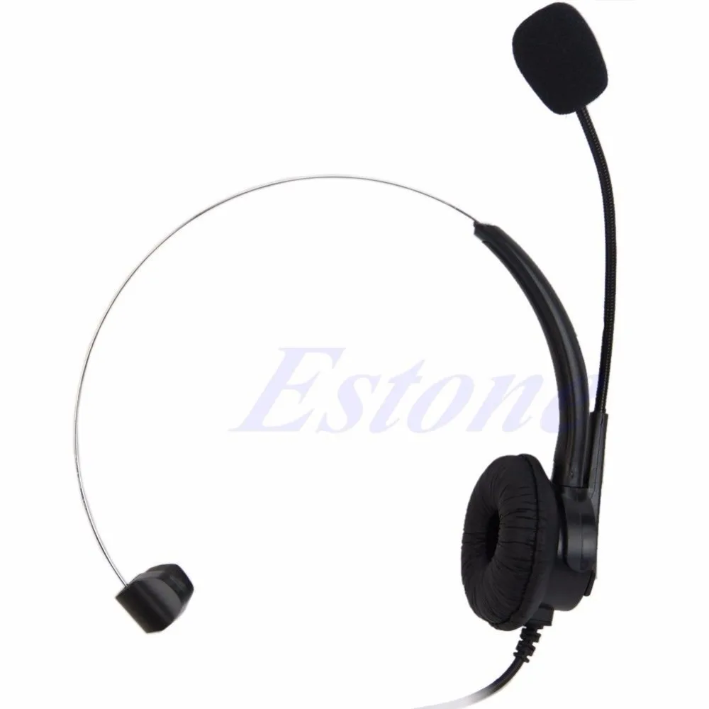 4 Pin RJ11 Corded Telephone Headset Call Center Operator Monaural Headphone