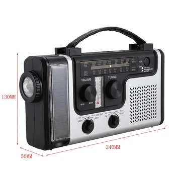 

Outdoor Multifunctional Solar Radio Portable FM/AM Radio Built-in Speaker Support LED Emergency Flashlight Table Lamp Thermomete