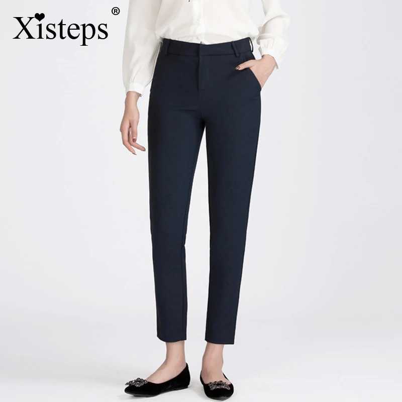 Xisteps 2020 женские черный серый цвета деловые брюки для девочек офисные