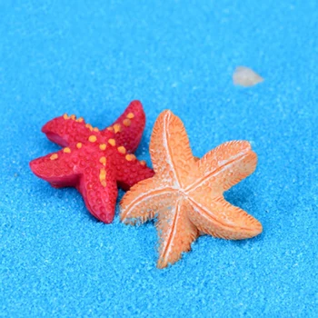 

Cute Summer Red Yellow Starfish Sea Star Sandy Beach Model Small Statue Figurine Crafts Ornament Miniatures DIY Home Decor