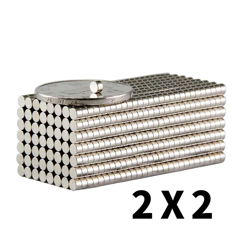 

500/1000/1500pcs Super 2x2 mm Super strong sticking neo neodymium magnets N35 permanent magnet 2*2