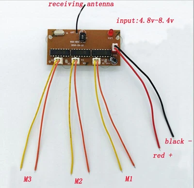 DIY сборная игрушечная Автомобильная радиоуправляемая система 6CH 2,4G пульт дистанционного управления RC 3V передатчик 3,6-8,4 V плата приемника Расстояние 100 м - Цвет: only receiver
