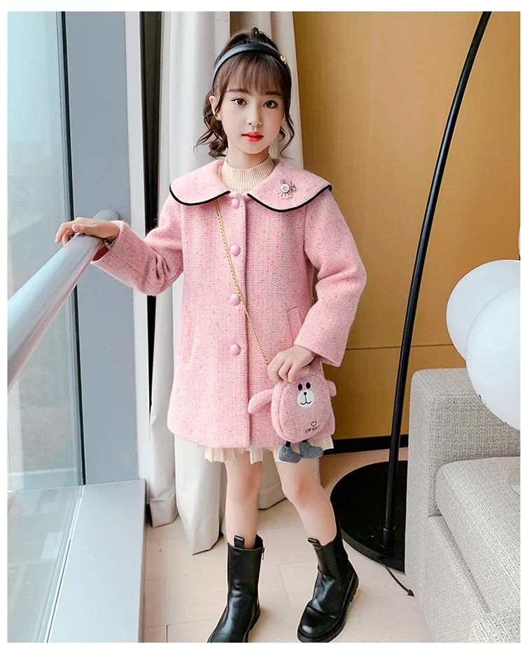 小熊领呢大衣送包包_14