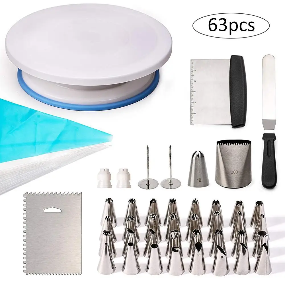 White 63 шт./компл. силиконовые кондитерского мешка советы Кухня DIY глазировки крем многоразовый кондитерский сумки с распыляющей головкой комплект Инструменты для украшения торта - Цвет: White