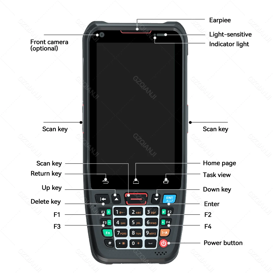 Android 10 Handheld Terminal PDA Honeywell Barcode Scanner 1D 2D Scanner Portable Data Collector with 4G WiFi Bluetooth NFC
