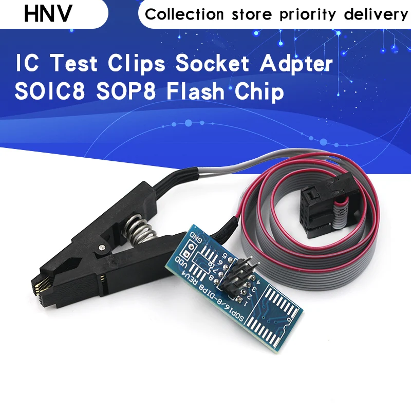 HNV SOIC8 SOP8 Flash Chip зажим для проверки ИС Socket Adpter BIOS/24/25/93 программатор arduino |