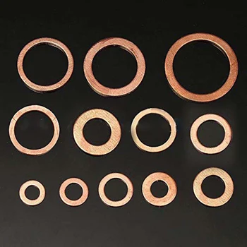 

300 Pcs Assorted Solid Copper Washer Gasket Set Flat Ring Seal M5-M20 Tools Pack