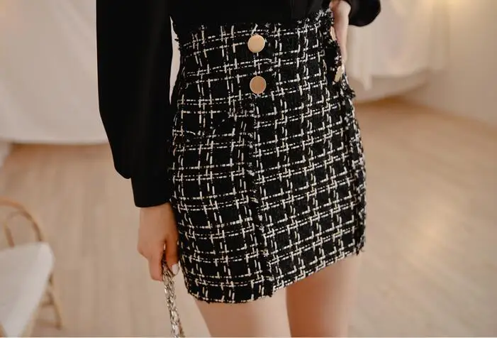 Skirt ZAWFL твидовые юбки и белая блузка Для женщин с длинным рукавом Топы, шифоновые рубашки женские элегантные короткие юбки для девочек, комплект из 2 предметов - Цвет: Skirt