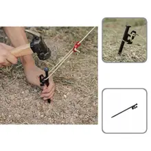 Durable Tent Stake Peg Flat Tapered Head Unbreakable Steel Tent Peg with Hook Hole  Tent Stake    Tent Peg