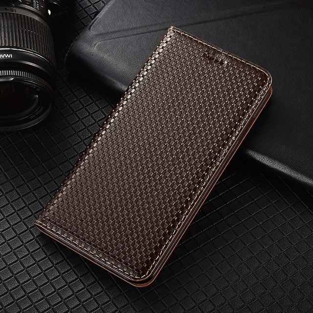 Luxury Genuine Leather Magnetic Flip Cover Case For XiaoMi Poco X2 X3 NFC F1 F2 M2 M3 Pro Mobile Phone Cover Coffee