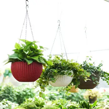 

Wall Hanging Artificial Wicker Flower Basket Pot Planter Home Storage Container