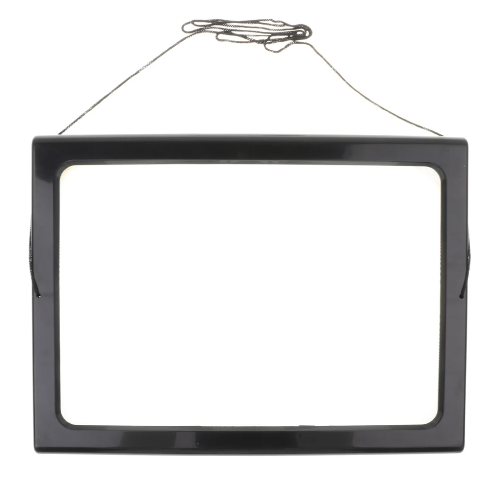 Full Page Magnifying Glass with 4 LED Lights and Foldable Legs - 3x Len - Large Rectangular Magnifier for Desktop Reading