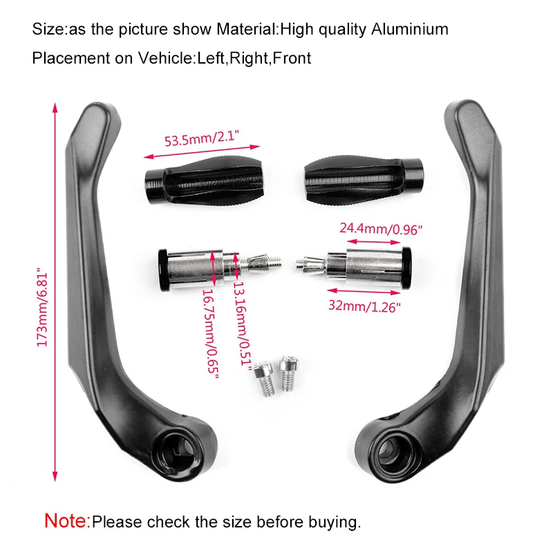DERI 1Pair CNC Aluminum Motorcycle Brake Clutch Lever Protector Falling Protection 7/8" 22mm Handlebar For Honda Yamaha Suzuki