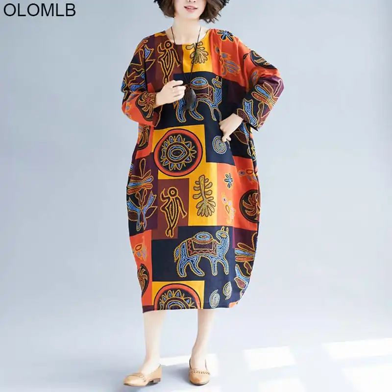 vestido estampado solto