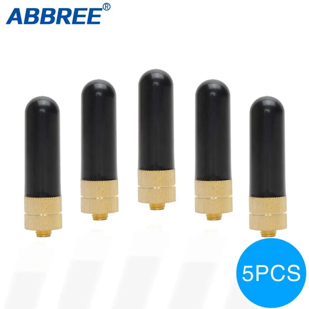 Мини-рация ABBREE 5 шт. SMA-Female см антенна VHF UHF Двухдиапазонная для Kenwood F8 Baofeng AR-805S abgree |