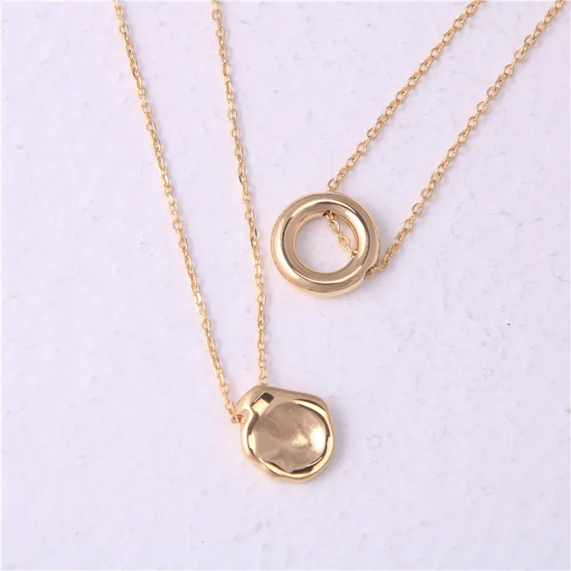 

Non-mainstream Design Titanium Steel Geometry round Necklace Women's Choker Normcore Style Simple Online Celebrity Customizable