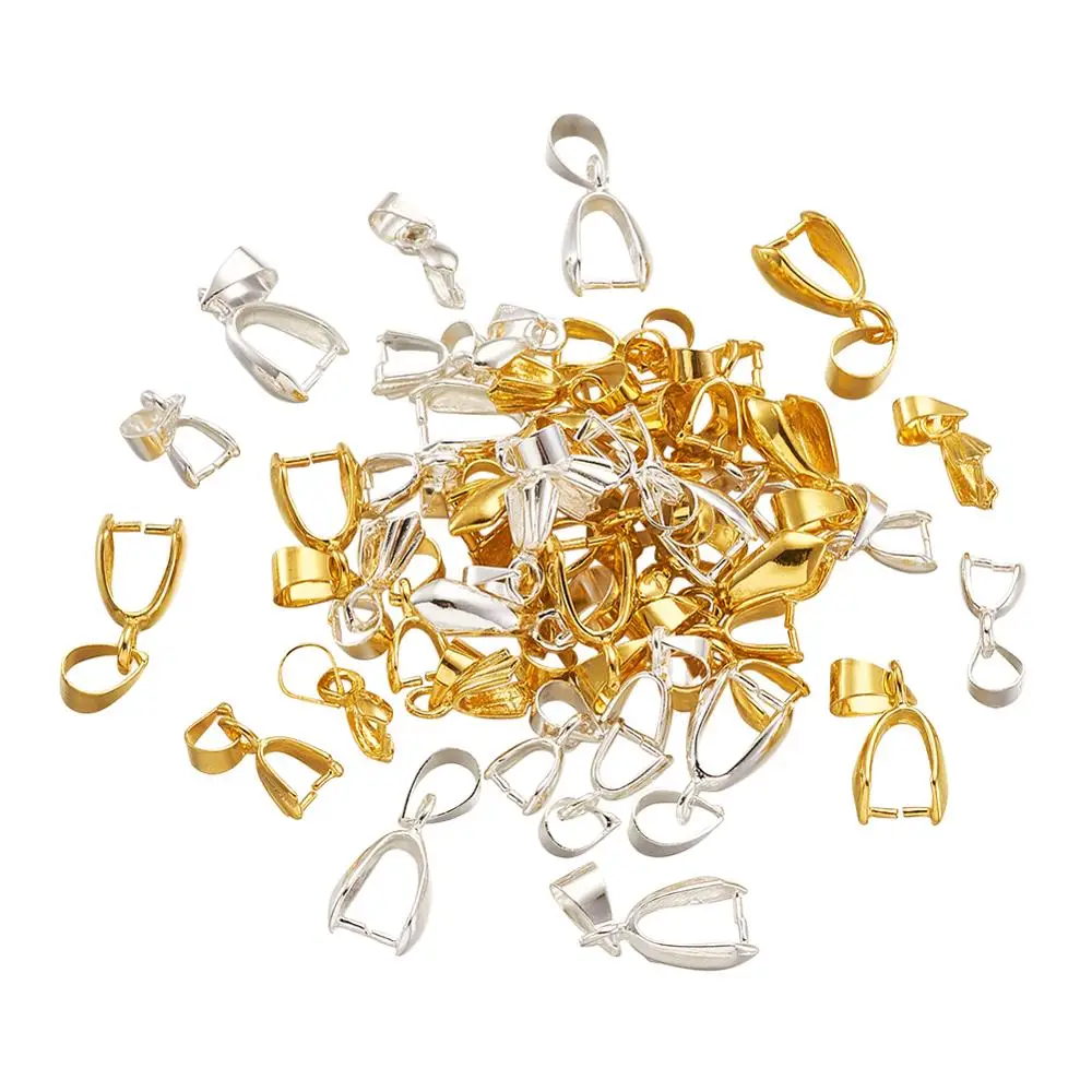 Metal Jewelry Findings Brass Ice Pick & Pinch Bails 15x5mmm, hole: 3mm; pin: 0.8mm