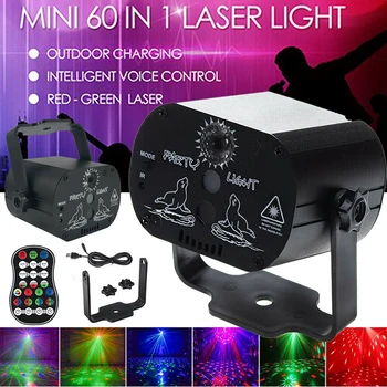

Mini RGB Disco Light DJ LED Laser Stage Projector Red Blue Green Lamp USB Rechargeable Wedding Birthday Party DJ Lamp