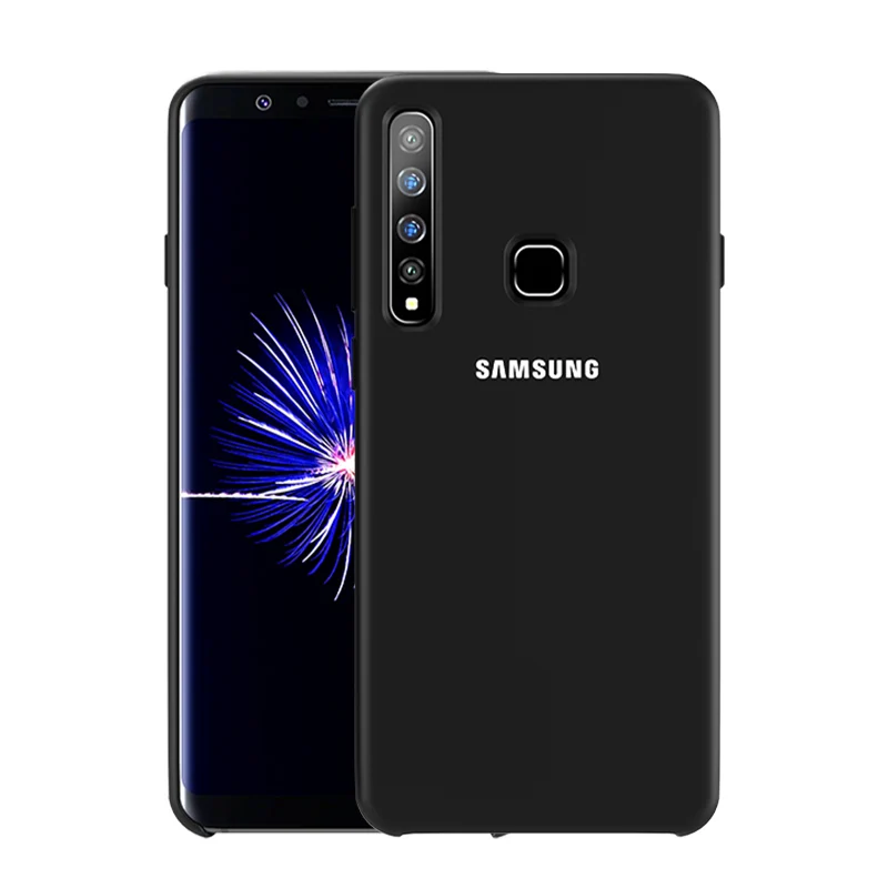 Samsung A9 чехол официальный натуральная силиконовый мягкий чехол с покрытием samsung Galaxy A6 A8 плюс A7 A9 A730 A750 A9200 чехол - Цвет: Черный