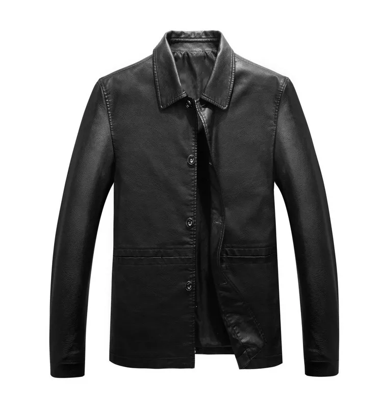 

Leather Coat Male Lapel 2020 Autumn Young And Middle-aged Pu Leather Jacket Locomotive Coat Male