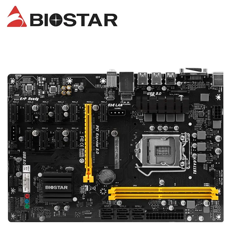 BIOSTAR 12 PCI-E добыча материнская плата TB250-BTC PRO Поддержка видеокарта LGA 1151 DDR4 для BTC