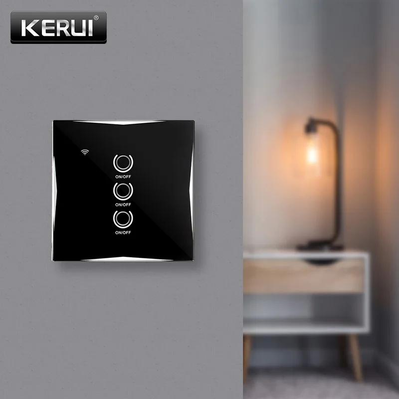 

Smart Switch Switch 3 Gang 3 Way Wifi Wall Touch Screen APP Control Work with Alexa AC 100-240V