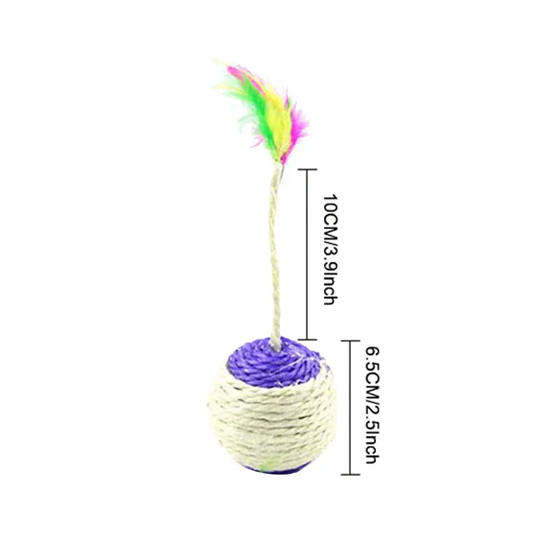 Милый Кот неваляшка мяч игрушки собака котенок прокатки сизаль Когтеточка интерактивный для щенков перо играть куклы тизер товары для животных