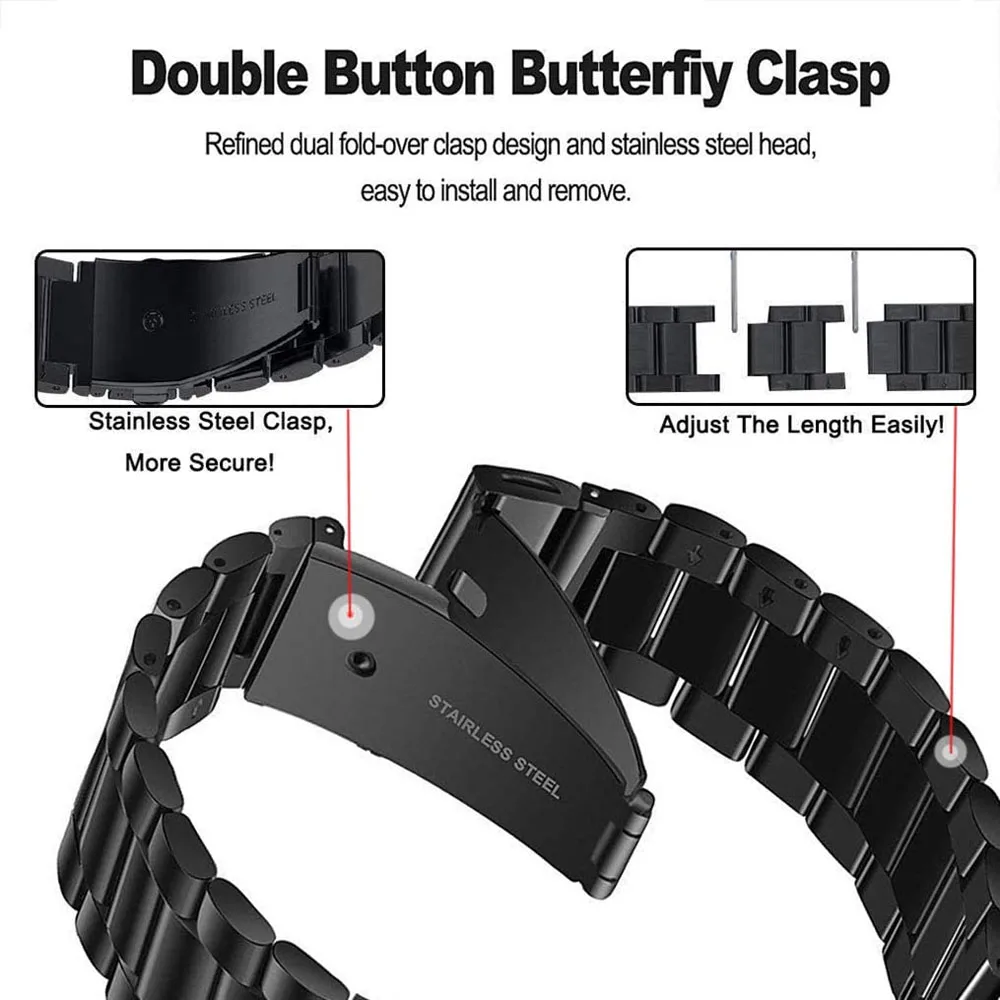 Premium Stainless Steel Band Wristband for Garmin Smartwatches - Easy Fit 20mm