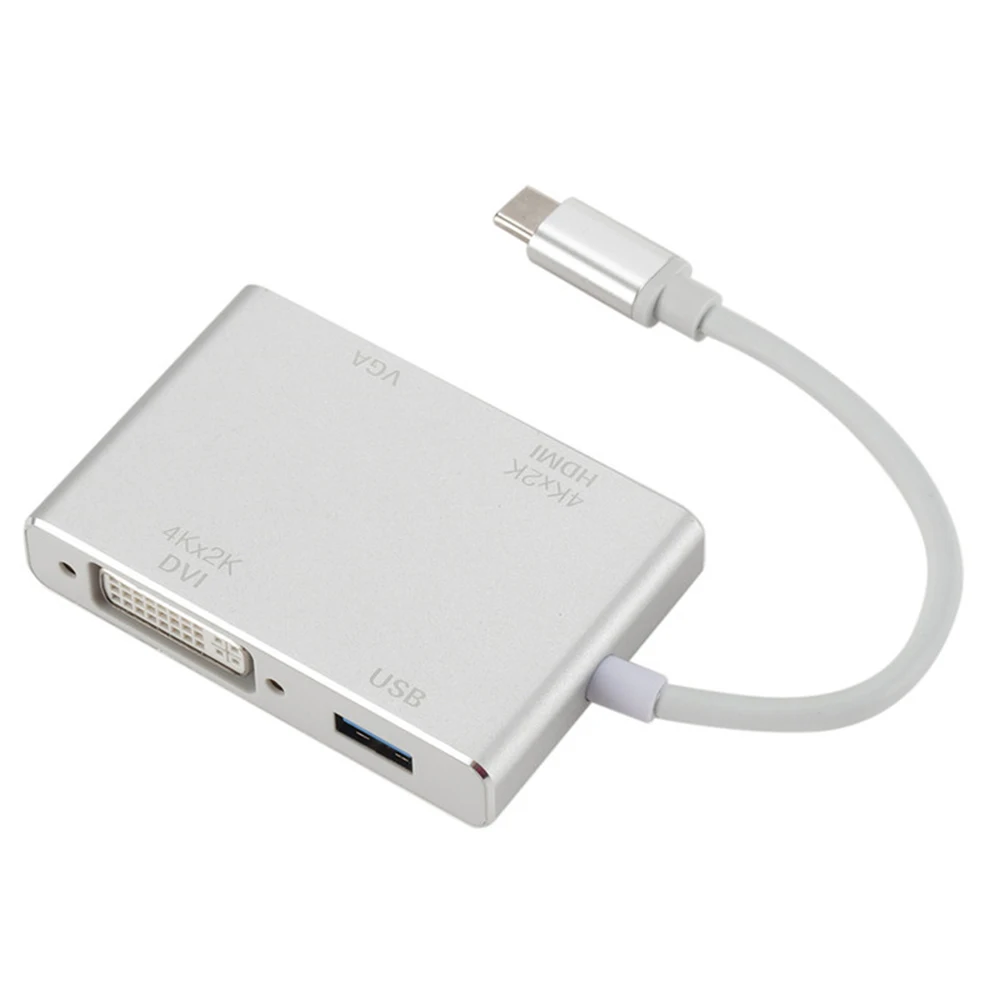 Новейший 4 в 1 USB 3,1 type-C USB-C HDMI VGA DVI USB 3,0 кабель-адаптер для Macbook