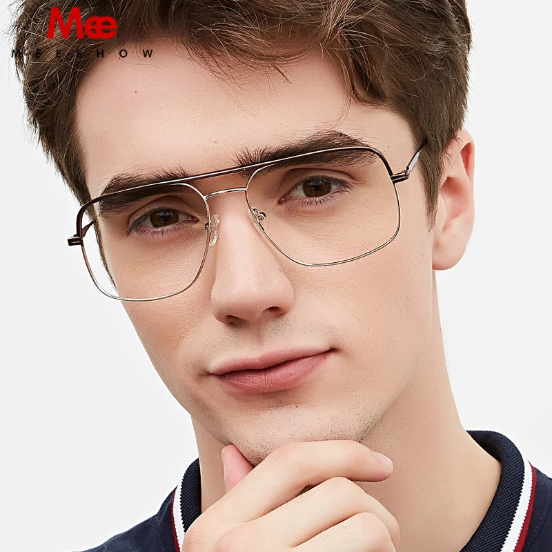 Оправа очков из титанового сплава, мужские большие очки по рецепту, солнцезащитные очки для близорукости, очки для глаз, большие размеры, wo мужские европейские очки