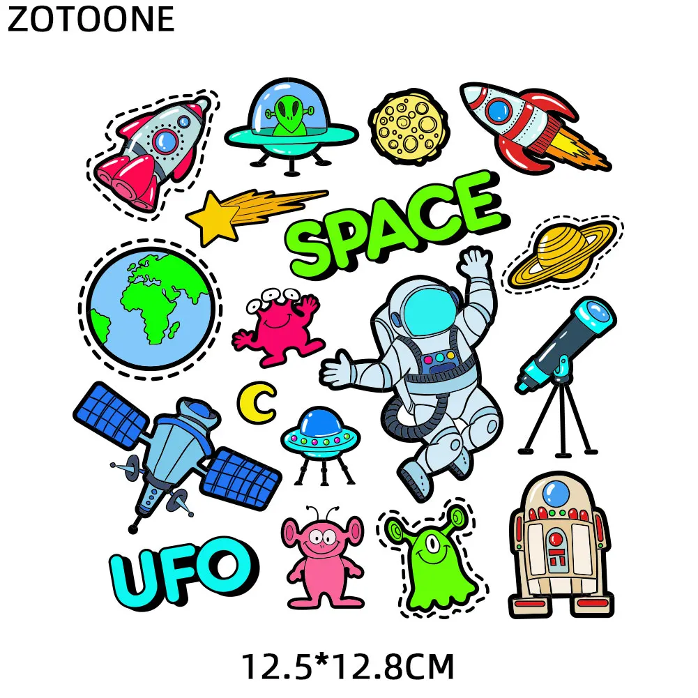 ZT1324 ZOTOONE, Мультяшные наклейки на автомобиль, планета, животное, нашивка, железо, на переводе, для одежды, футболки, передача тепла, аксессуары для самостоятельной сборки, Аппликации F1 - Цвет: ZT1324