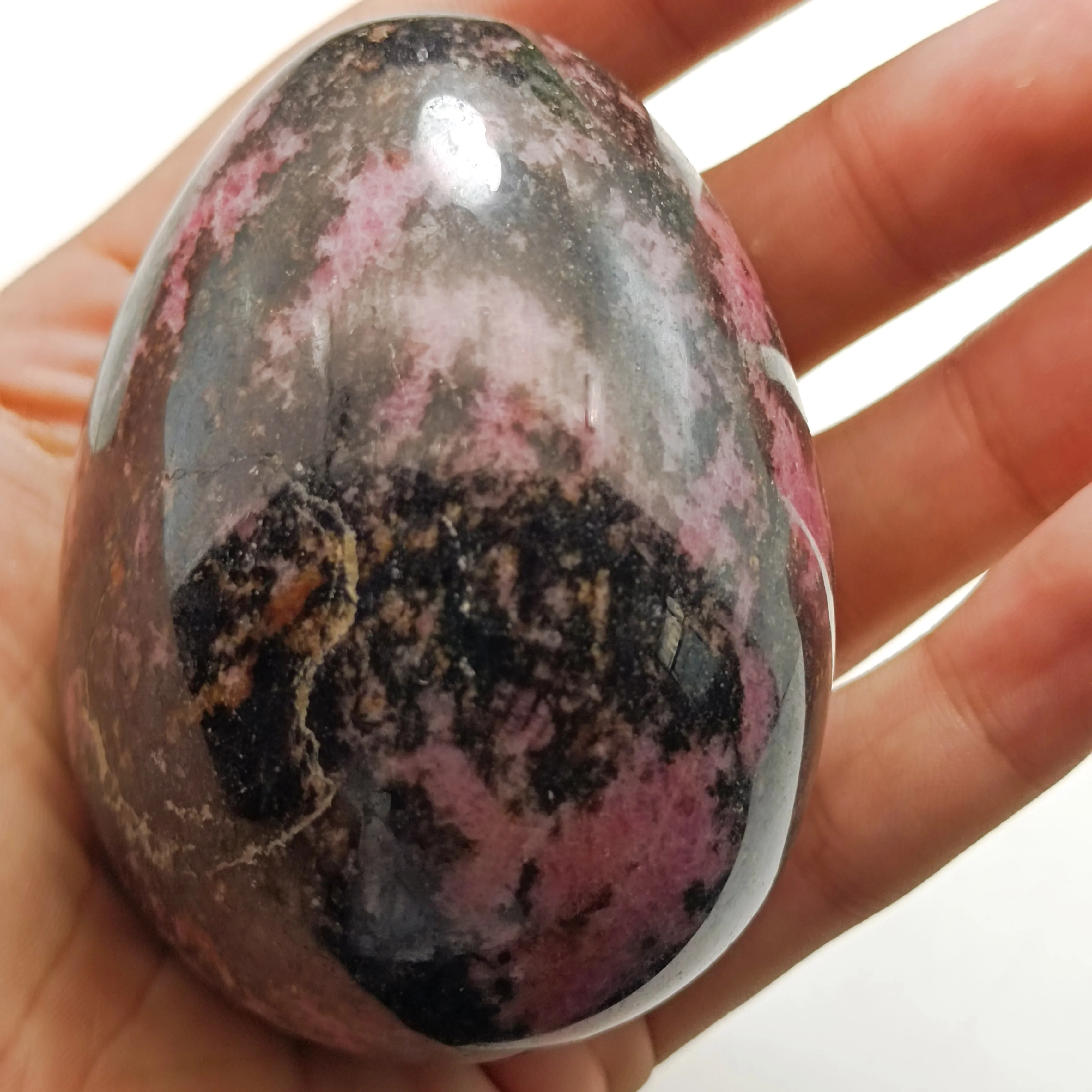 

6-7cm 1pc Natural crystals Rose stone Quartz Egg Crystal rhodonite Healing Ball Sphere Gemstone home decoration gifts