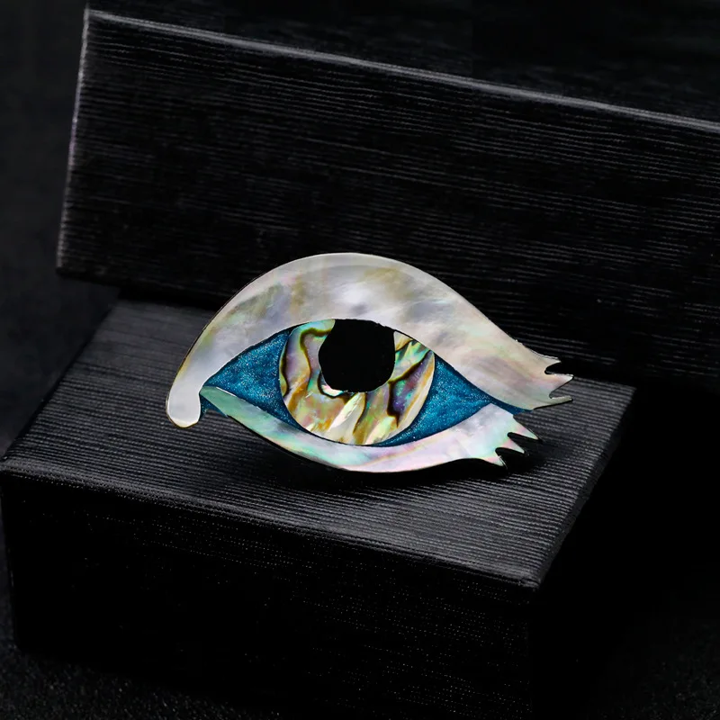 Новая натуральная оболочка Abalone винтажная Высококачественная брошь с изображением глаза булавка для девушки женщины милые модные аксессуары для корсажа
