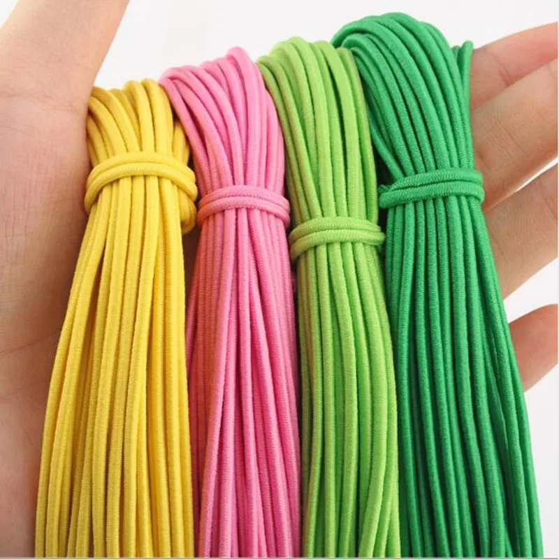 Vibrant 2mm Round Elastic Band for DIY Sewing Projects - 5 Yards