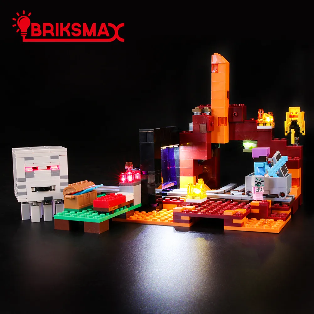 BriksMax комплект света для 21143 Nether Portal строительные блоки комплект освещения(не включает модель