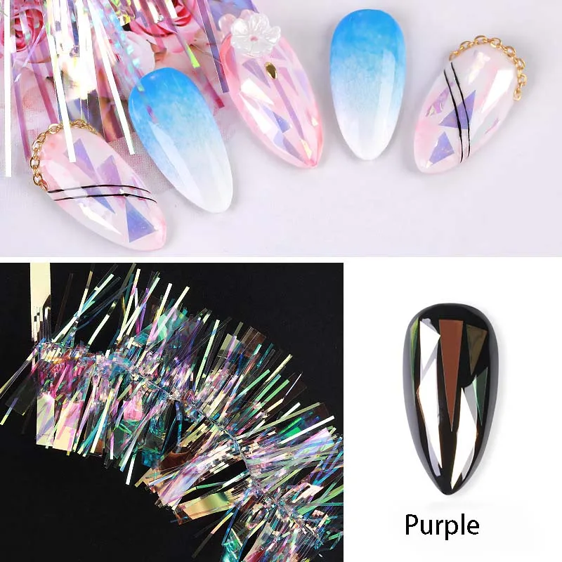 Kalvaro 1 сумка новая панк переводная Фольга наклейка в стиле разбитого стекла для ногтей искусство мрамор разбитое стекло DIY ногтей красота украшения Наклейка - Цвет: purple