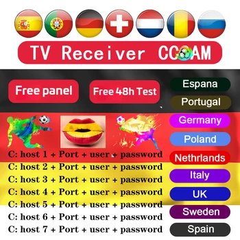 

2020 HD Cline For 1 Year 8 Lines Europe Satellite TV Receiver V8 Nova V7S V9 C-Line Spain Italy Germany Clines
