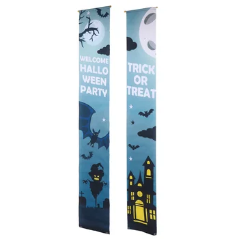 

1 Pair Halloween Door Sign Banner Halloween Door Hanger Halloween Decoration Set
