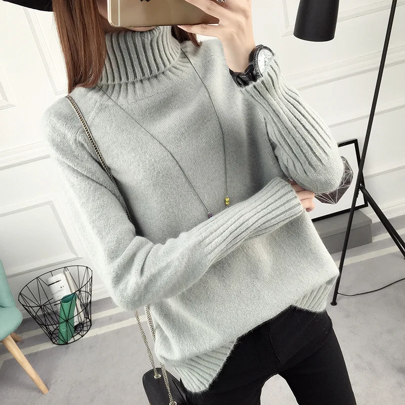 Sweaters Woman Pullovers Fashion 2020 Tutleneck Jumper Maglioni Korean Vintage Fluffy Loose Sweatshirts Jersey Negro Mujer Girl
