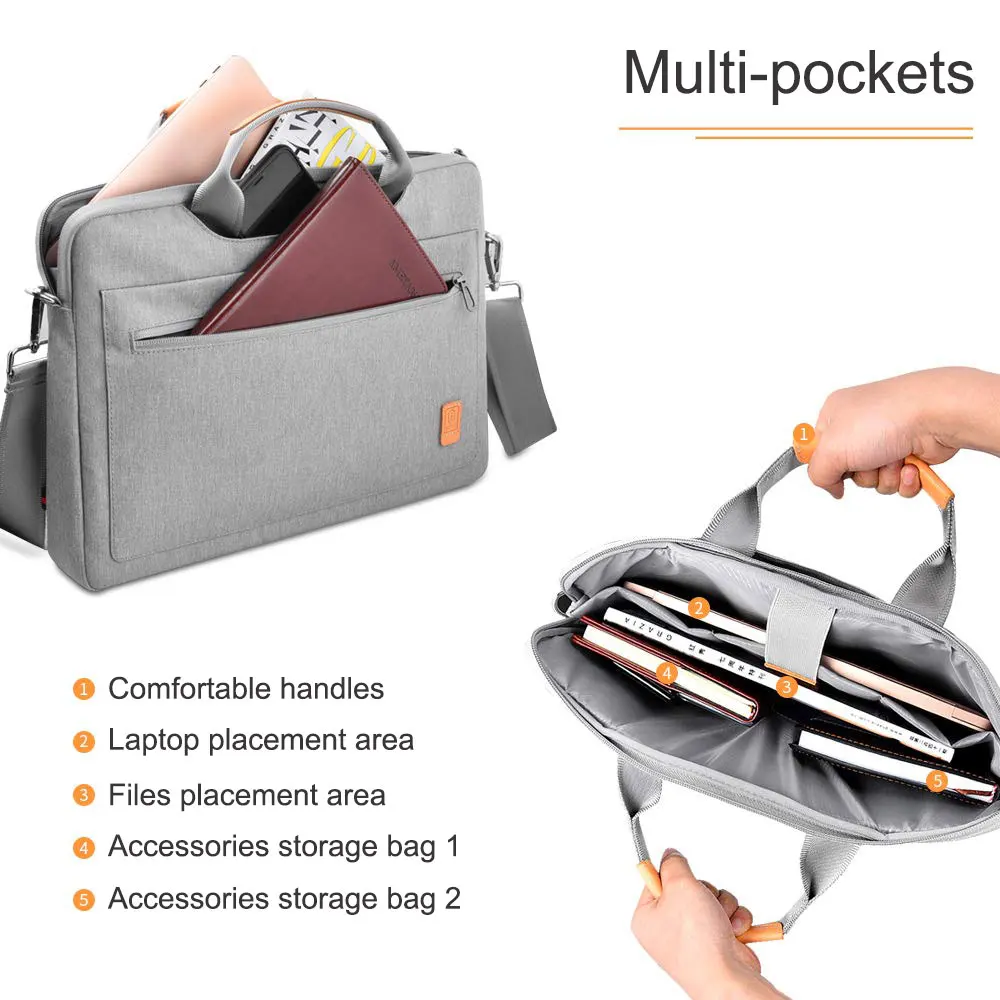 Bolsa para Portátil Bolsa para Macbook Case para Mulheres dos Homens Bolsa de Ombro para Macbook 16 à Prova Wiwu Case Dwaterproof Água ar Pro 16 13 14 15.4 - Imagem 2