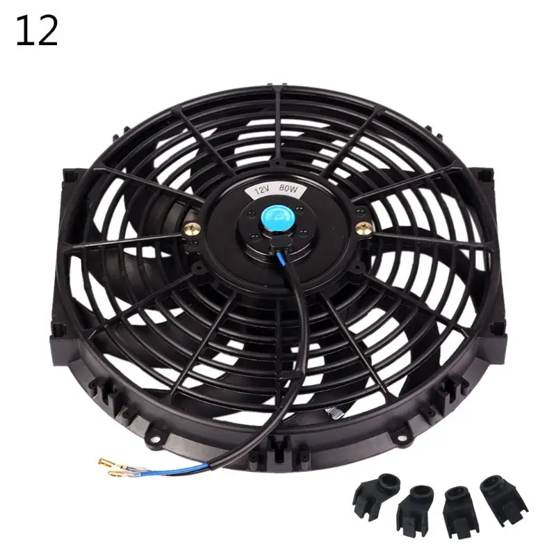 10inch 12inch 14inch Universal Car Radiator Fan Slim Push Pull Electric Engine Cooling Fan 12V 87HE - Цвет: Белый