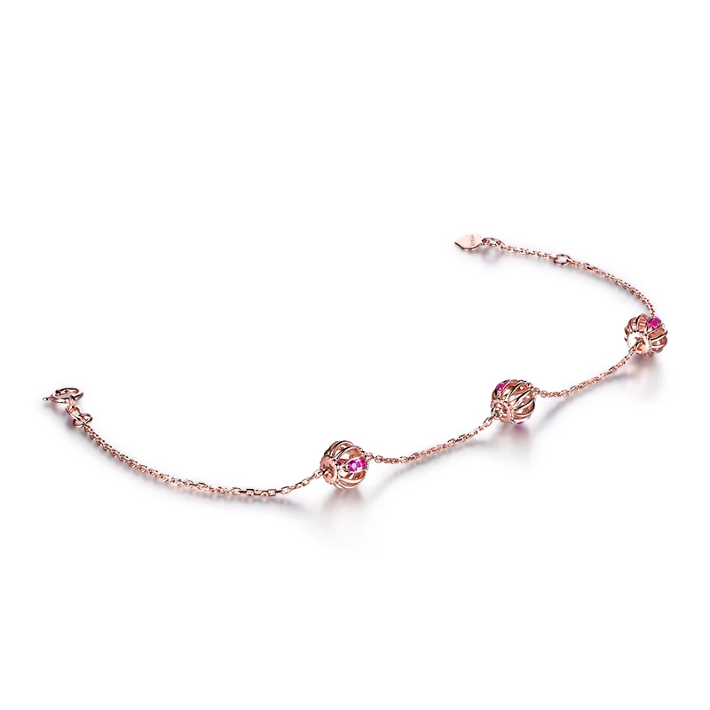 MLZB Natural Ruby 18k Pure Gold Female Bracelets Fine Jewelry Gift Girl Thin Trendy Solid 750 Real Bangle Party Good Nice