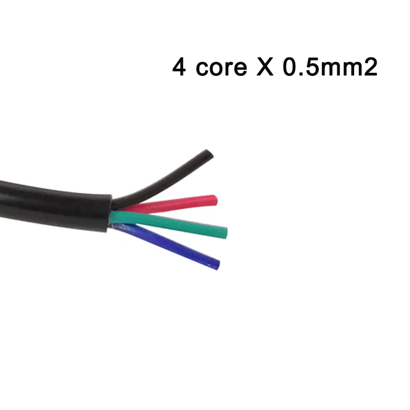 4 core X 0.5mm2 10 м резиновый мягкий кабель 18 AWG 0,75 мм2 силовой провод 2/3 жилы контакты медный провод проводник Электрический YZW кабель черный - Цвет: 4 core X 0.5mm2