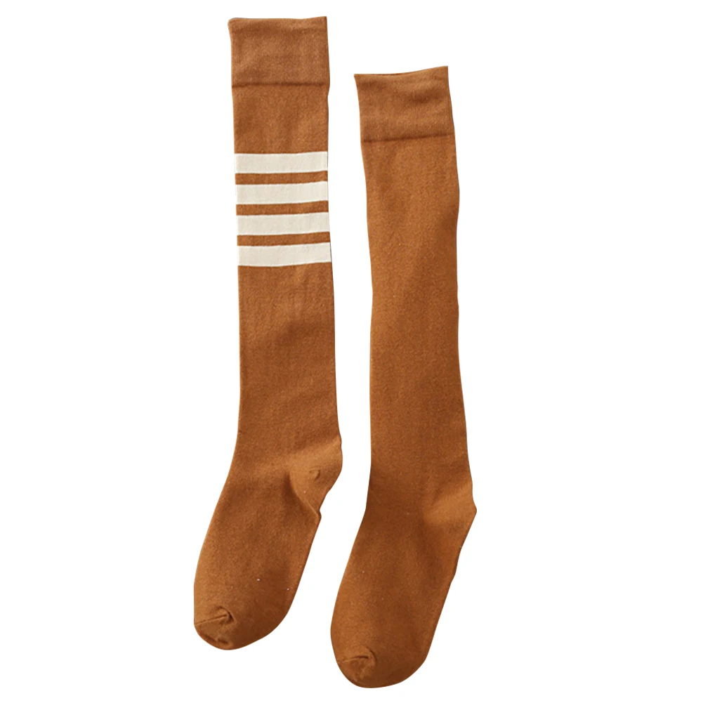 

Warm School Striped Asymmetric Stretchy Winter Daily Street Style Fashion Knee High Soft Woman Long Socks Cute Autumn