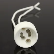 1/2/5/10/15 шт./лот GU10 цоколь лампы гнездо Светодиодные ленты Разъем для галогенных Керамика освещение, грушевидные лампочки держатель основания провод Jack