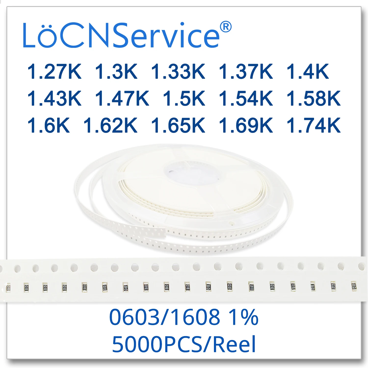 LoCNService 0603 1% 5000 шт. 1 27 K 3 33 37 4 43 47 5 54 58 6 62 65 69 74 1608 резистор | Электроника