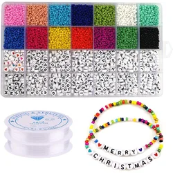 Kit de cuentas de cristal m para fabricación de joyas y pulseras, cuentas con forma de corazón y letras del alfabeto, 2022, 5000 piezas